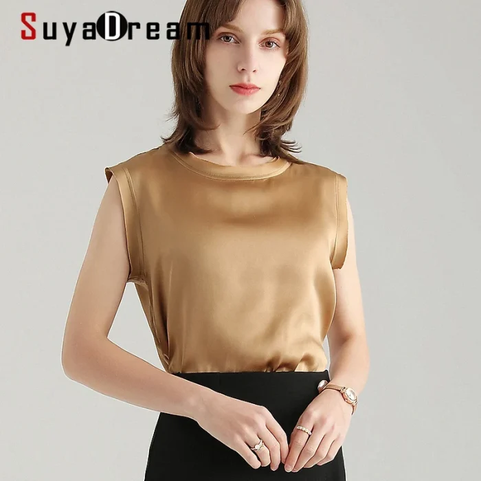 SuyaDream Women Silk Tanks - Image 1