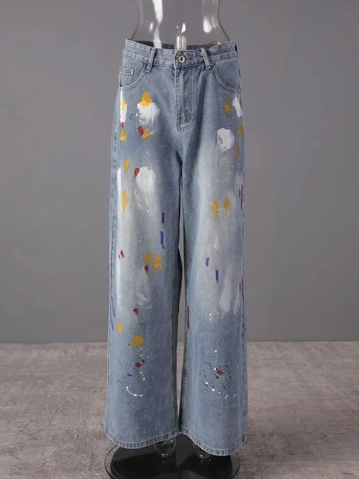 Waist Blue Paint Vintage Denim - Image 4