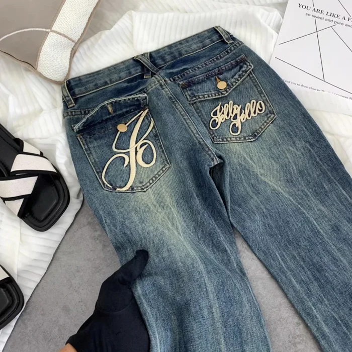 Retro Distressed Raw Edge Denim - Image 5
