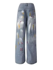 Waist Blue Paint Vintage Denim - Image 3
