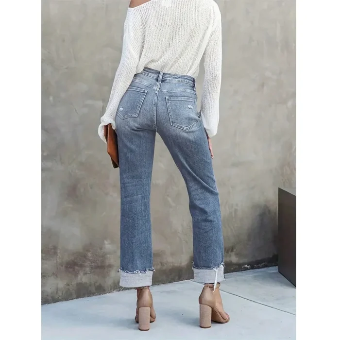 High Waist Stretch Denim Jeans - Image 6