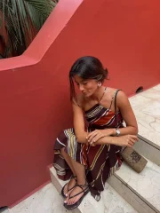 Colorful Stripes Printed Dress - Image 3