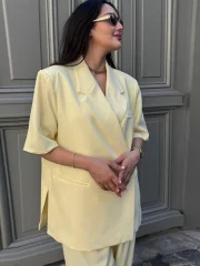 Solid Fashion Basic Thin Coat Women - Image 3