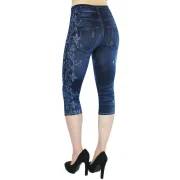 Slim Knee-Length Fake Jeans Legging - Image 2