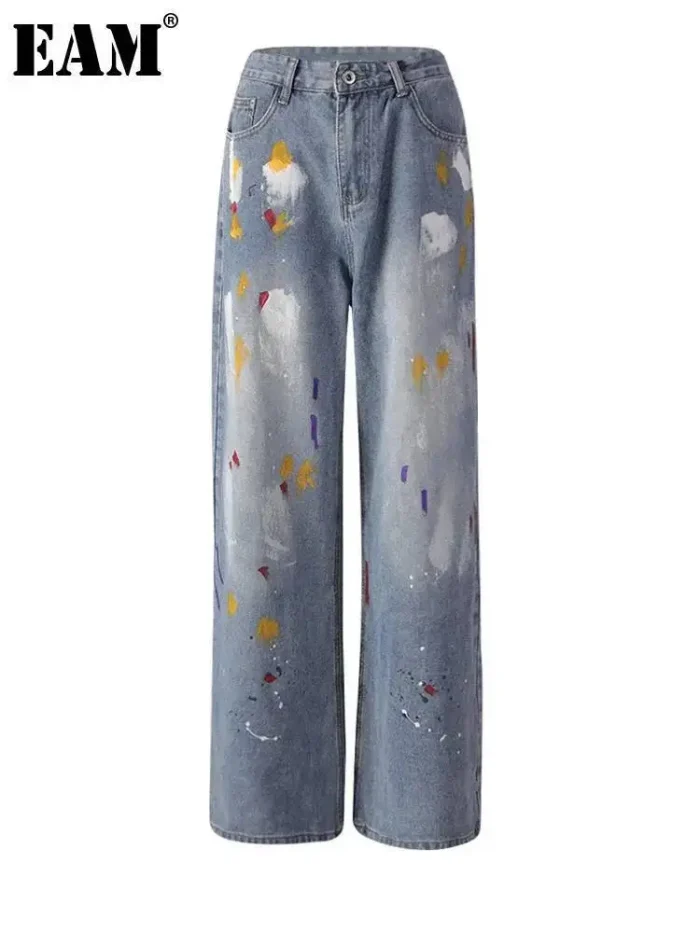 Waist Blue Paint Vintage Denim - Image 1