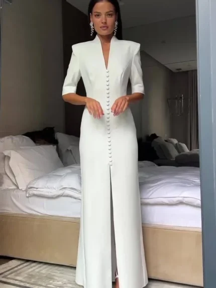 White High Split Slim