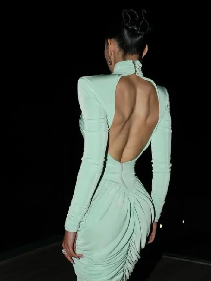 Women's Solid Wide Shoulder Maxi - Image 6