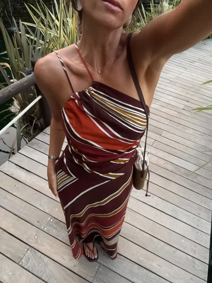 Colorful Stripes Printed Dress - Image 6