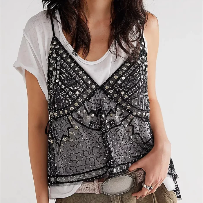 Women's Rivet Tank Tops Stylish - Image 4