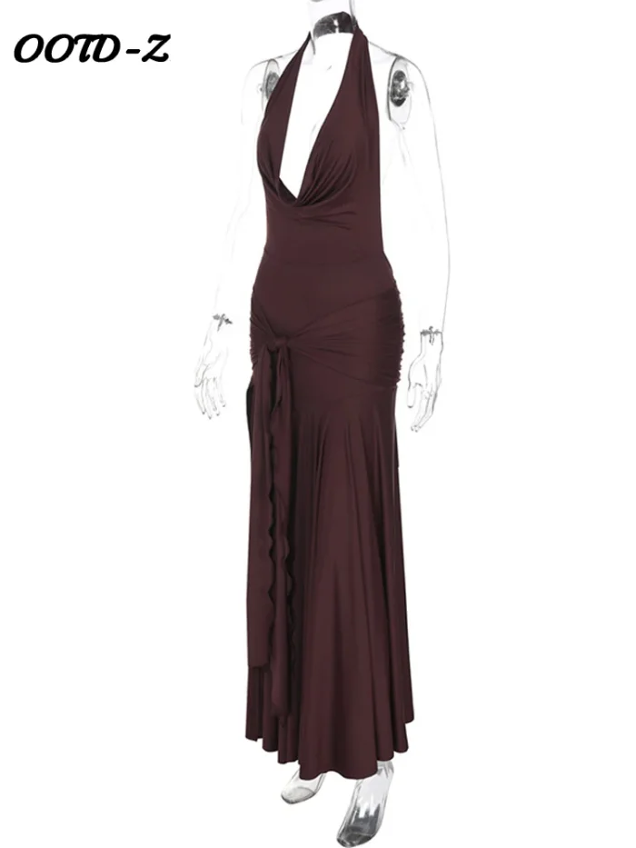 Sexy Halter Brown Long - Image 4