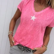 Women's T-shirt 3d Stars Print - Image 4