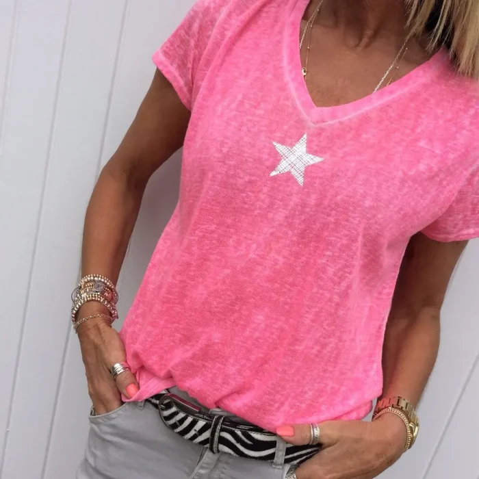 Women's T-shirt 3d Stars Print - Image 4