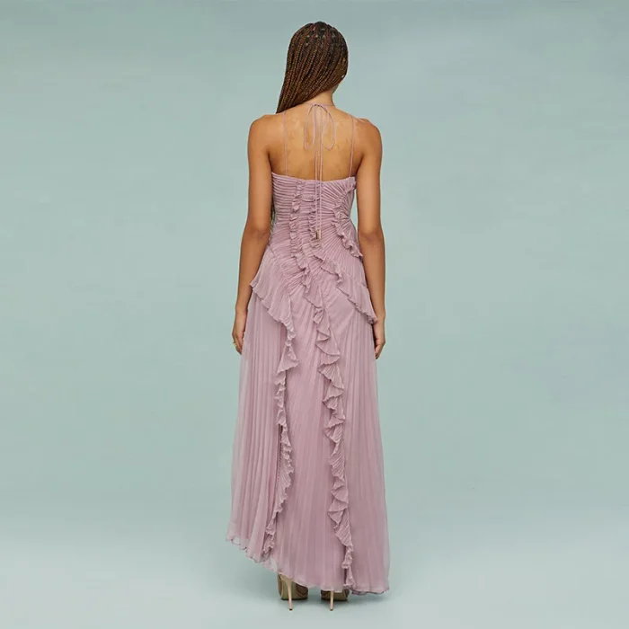 Chic Elegant Lotus Edge Maxi Dress - Image 6