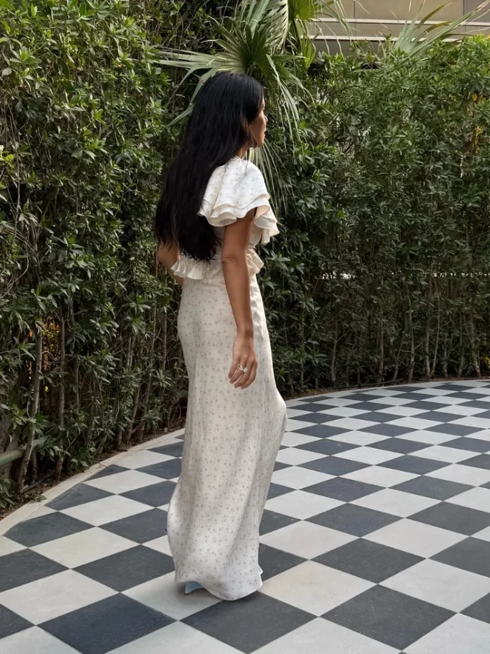 Fashion Printed V-neck Slim Fit Maxi - Image 5
