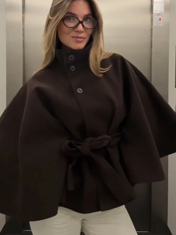 Fashion Stand Coat For Women - Image 4