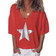 Women's T-shirt 3d Stars Print - Image 6