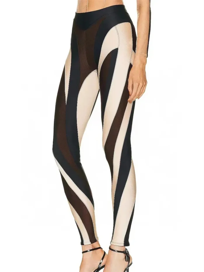 DEAT 2025 Autumn Fashion Contrast Color Patchwork Design Pants - Image 2