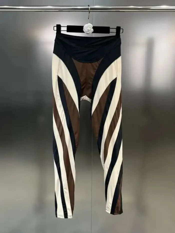 DEAT 2025 Autumn Fashion Contrast Color Patchwork Design Pants - Image 4