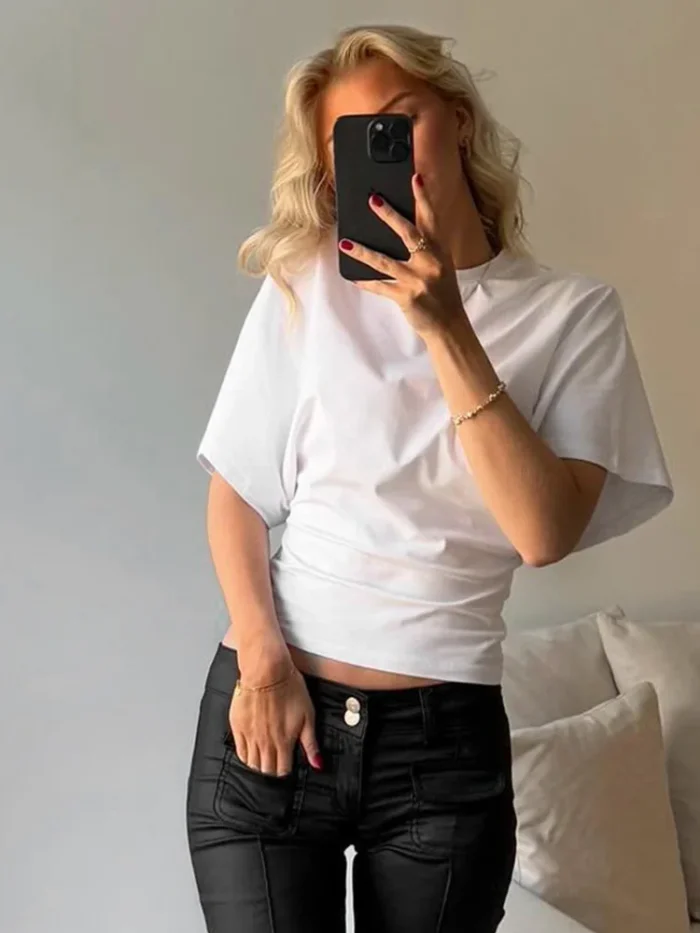 Fashion Casual Solid Gray Cropped - Image 6