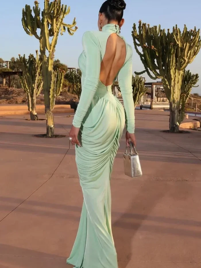 Women's Solid Wide Shoulder Maxi - Image 1
