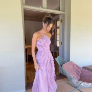 Chic Elegant Lotus Edge Maxi Dress - Image 2