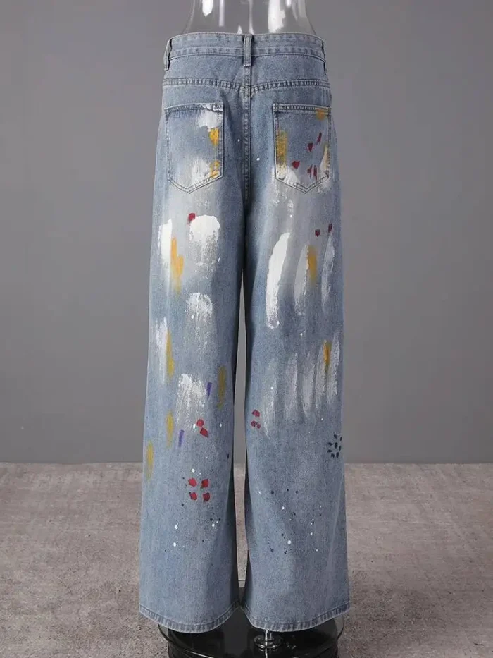 Waist Blue Paint Vintage Denim - Image 6