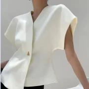 Summer French Asymmetric Blazer - Image 3