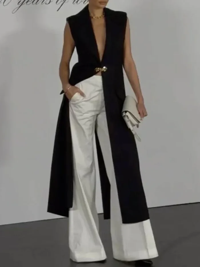 Freeacy Solid Black Sleeveless - Image 3