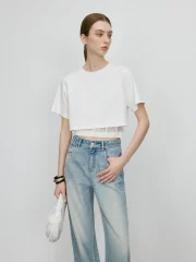 Waist-cropped Lace-spliced - Image 2