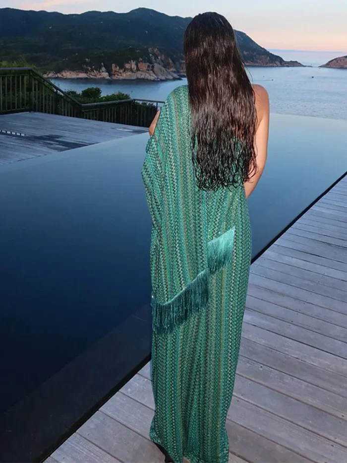 Stripe Tassel With Scarf - Image 6
