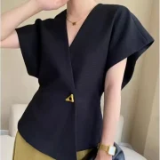 Summer French Asymmetric Blazer - Image 2