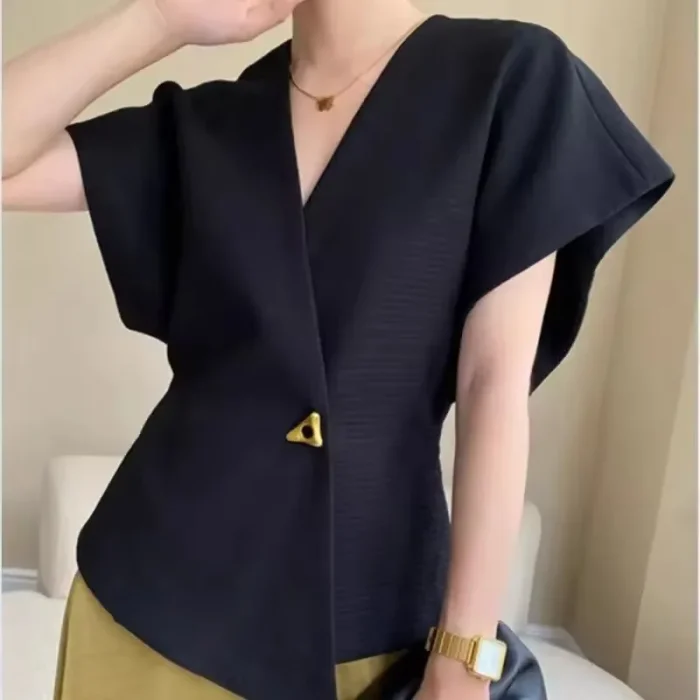 Summer French Asymmetric Blazer - Image 2