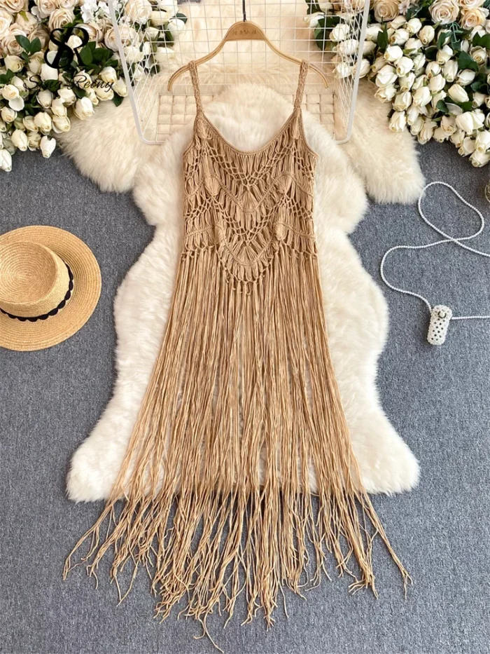 Retro Knitted Camis Bohemian - Image 1