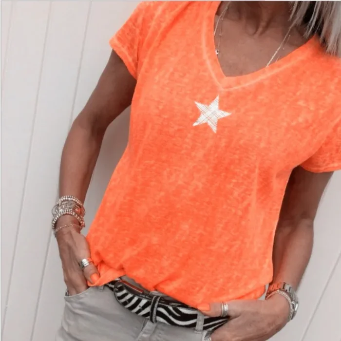 Women's T-shirt 3d Stars Print - Image 1