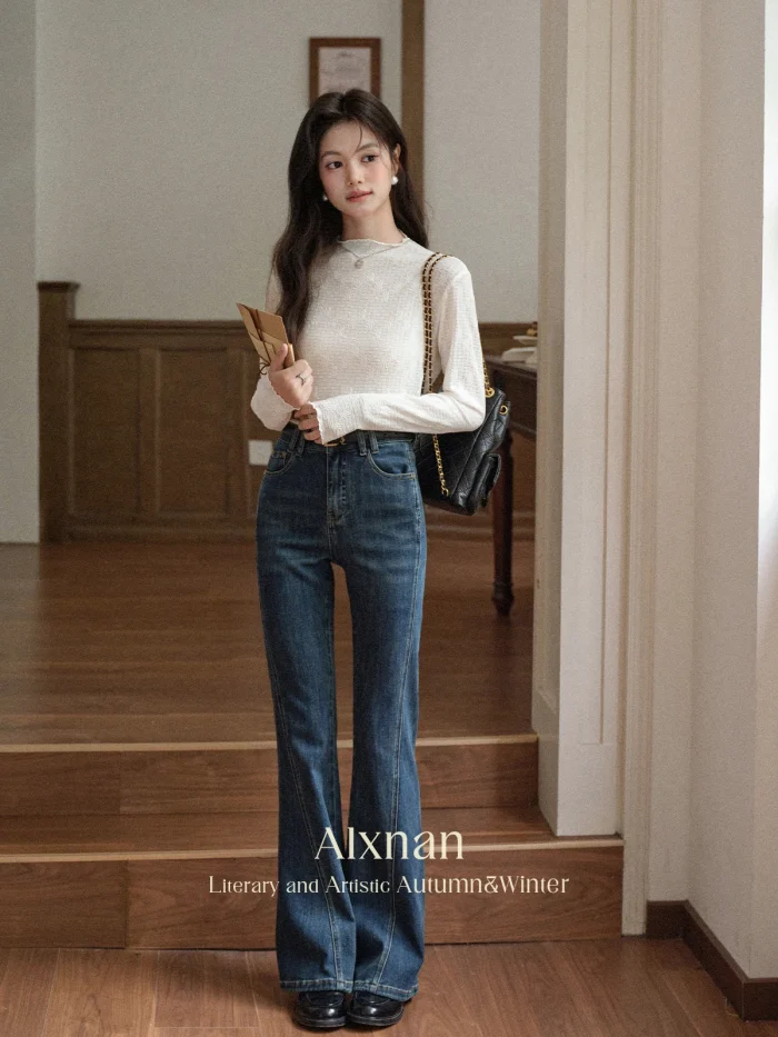 Blue Flared Jeans Women Vintage - Image 2