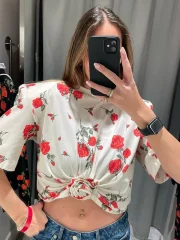 Chic Short-sleeved 3d Flowery - Image 5