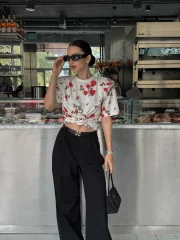 Chic Short-sleeved 3d Flowery - Image 2
