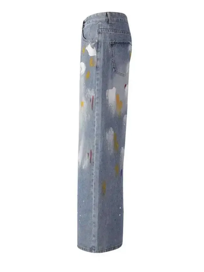 Waist Blue Paint Vintage Denim - Image 2