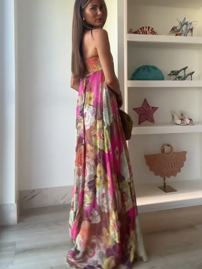 Fashion Printed Strapless Maxi - Image 5