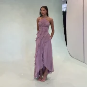 Chic Elegant Lotus Edge Maxi Dress - Image 5